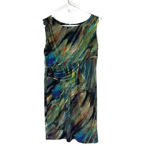 Calvin Klein Dress Peacock 12 Boho Green Blue